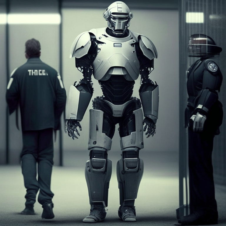 Mysterious Football player  Dressed As A Robot Without The Mask And Being Arrested 
