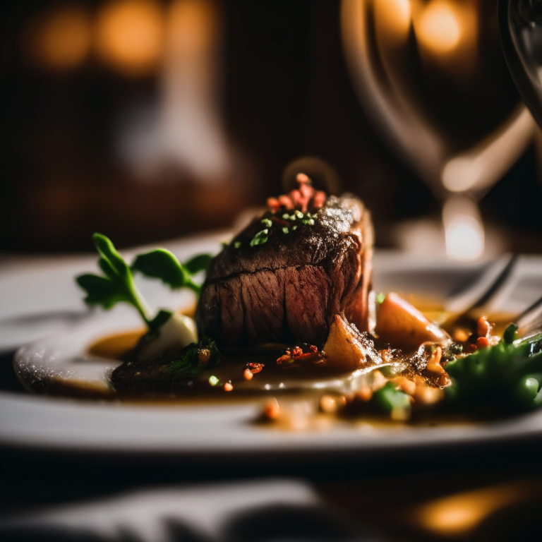 a close up photo of a delicious meal, shot with a wide angle lens, shallow depth of field