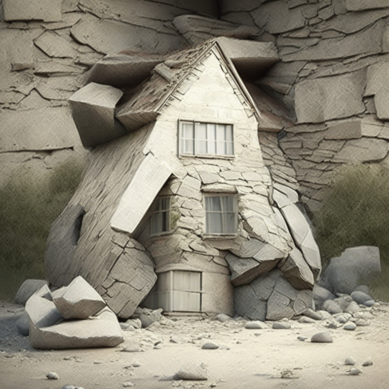 Making the house appear to be constructed of stone