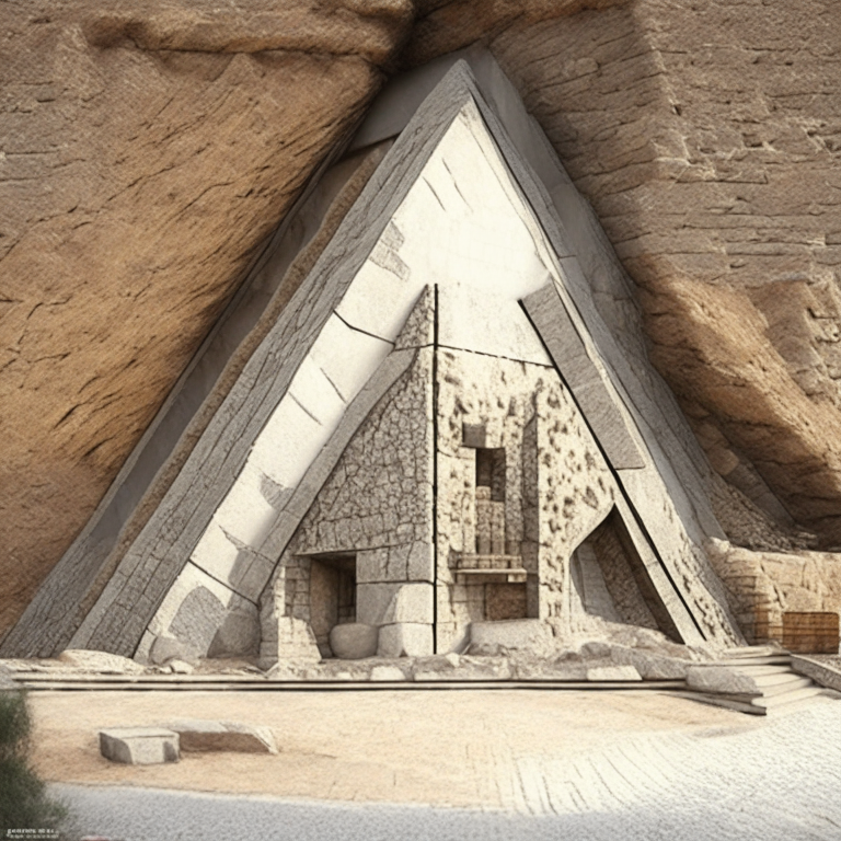 The house constructed of large quarried stone blocks