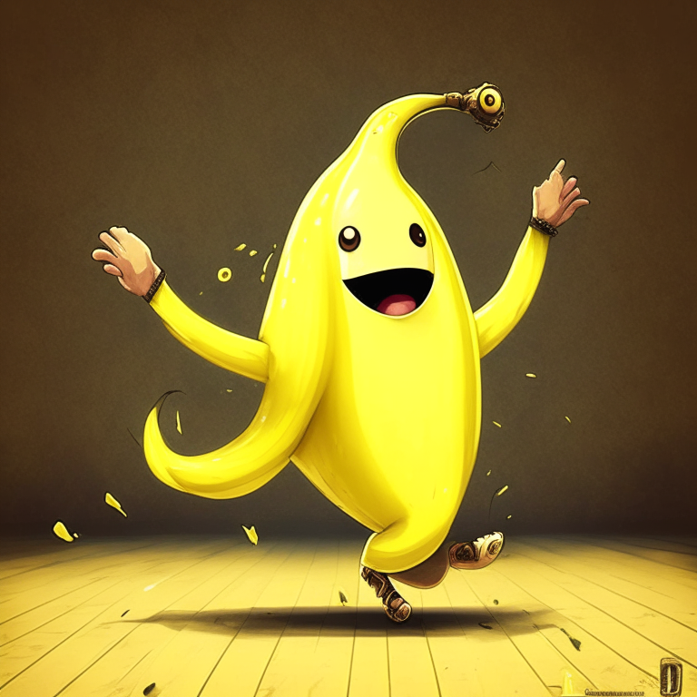  Banana with eyes , dance,  anime