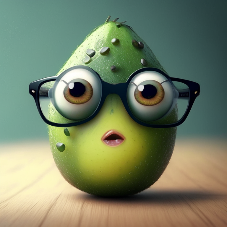  Avocado with eyes ,  anime, glasses 