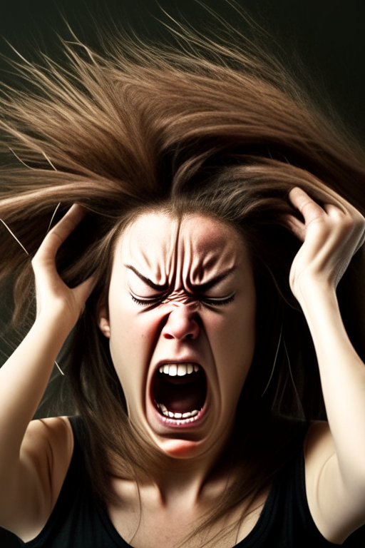 A person pulling their hair out in frustration 