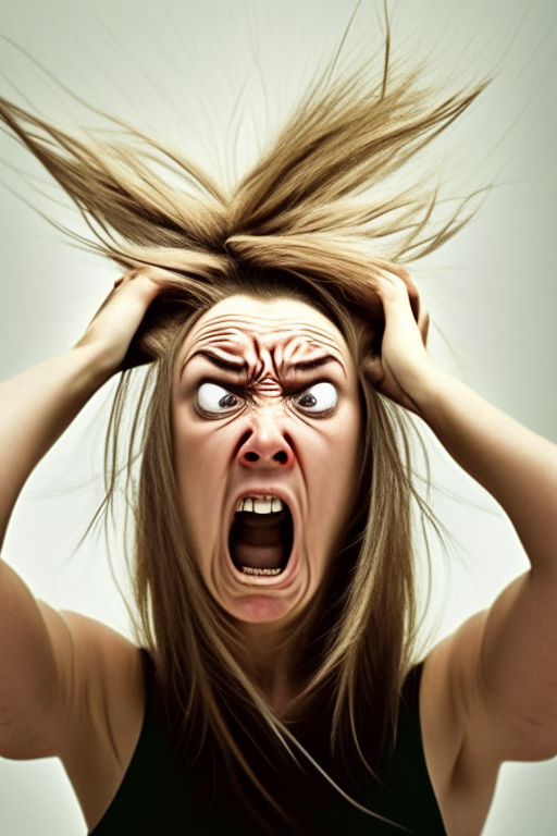 A person pulling their hair out in frustration 