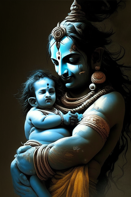 Lord shiva and baby boy 