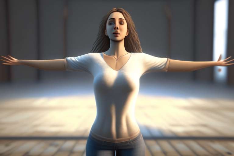 a female person in a T pose, realistic, 8k
