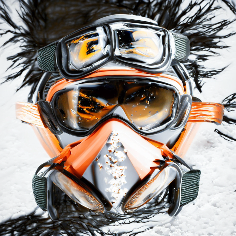 a pair of orange goggles