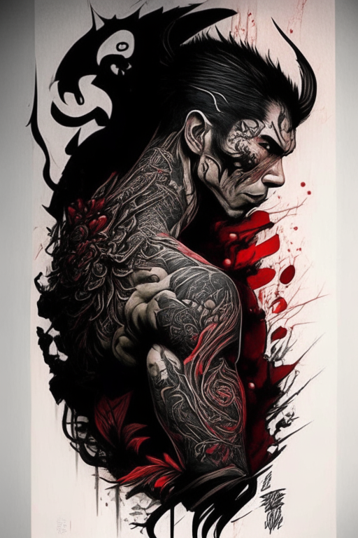 Generate a Thai style tattoo artwork using Todd McFarlane's artwork style 