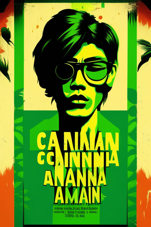 Generate a Thai style poster for a Ganja competition using Andy Warhol's style for a competition in Thailand. 