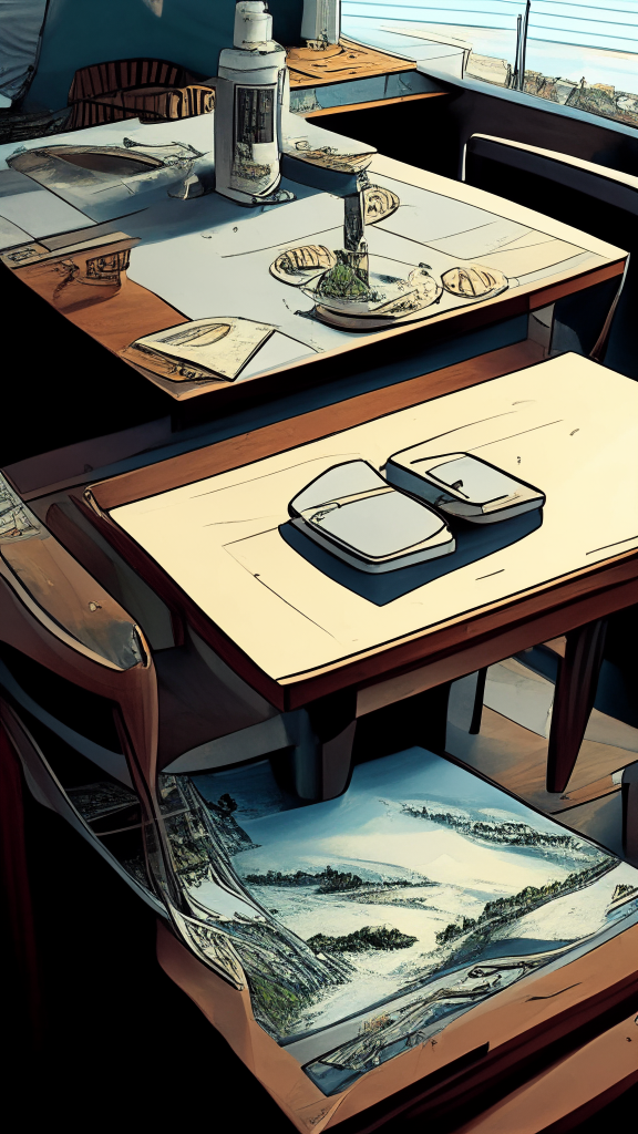 Lower the point of sight in this picture to the level of the tabletop