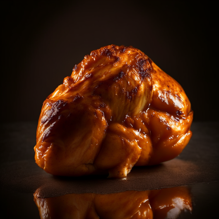 Oven-Baked BBQ Chicken filling most of the frame, taken with bright, clear studio lighting and razor-sharp focus so the chicken is completely in focus with no blurry areas