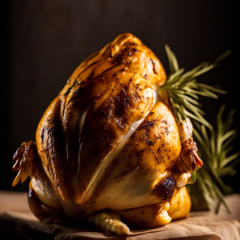 Oven-Roasted Garlic Rosemary Chicken filling most of the frame, taken with bright, clear studio lighting and razor-sharp focus so the chicken is completely in focus with no blurry areas