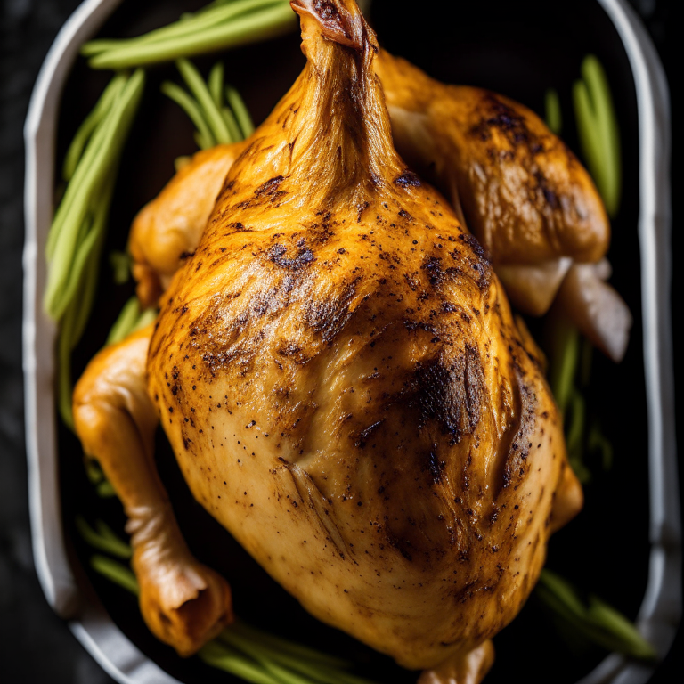 Oven-Roasted Garlic Rosemary Chicken filling most of the frame, taken with bright, clear studio lighting and razor-sharp focus so the chicken is completely in focus with no blurry areas