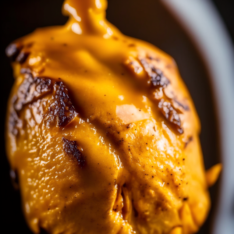 Air Fryer Honey Mustard Chicken filling most of the frame, taken with bright, clear studio lighting and razor-sharp focus so the chicken is completely in focus with no blurry areas