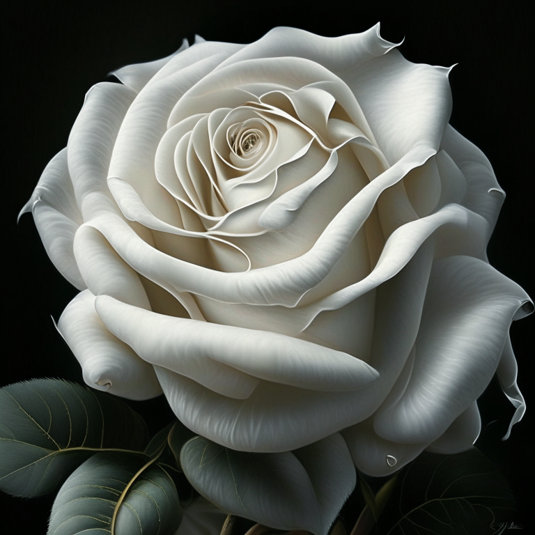a detailed white rose