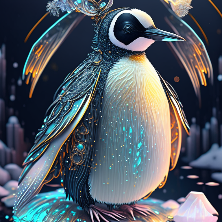 highly intricately detailed photograph of a beautiful celestial filigree winter penguin
, centered, fantastical, fantasy, in the style of Ross Tran, RossDraws, Android Jones, Anna Dittman, hyperrealistic, a beautiful Digital painting, concept art, isometric, digital art, smog, pollution, toxic waste, chimneys and railroads, 3 d render, octane render, volumetrics, by greg rutkowski, isometric, digital art, smog, pollution, toxic waste, chimneys and railroads, 3 d render, octane render, volumetrics, by greg rutkowski. indigo, Hurufiyya