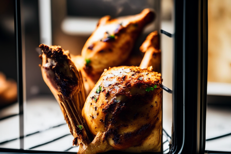 Air Fryer and Oven-Baked Turkey Drumsticks with Herb Seasoning, natural light from a window, zoomed in to fill frame, every part in razor-sharp focus