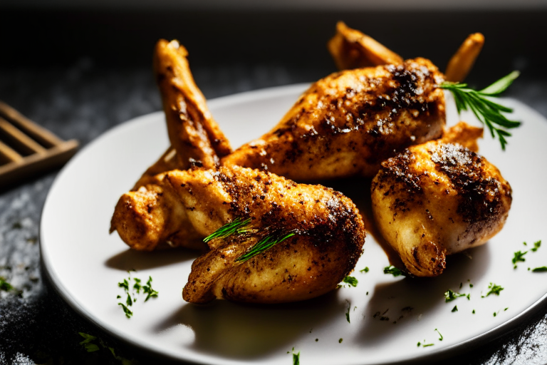 Air Fryer and Oven-Baked Turkey Drumsticks with Herb Seasoning, bright clear studio lighting, minimizing plate and background, focused manually on the turkey drumsticks, no blurry or underexposed areas