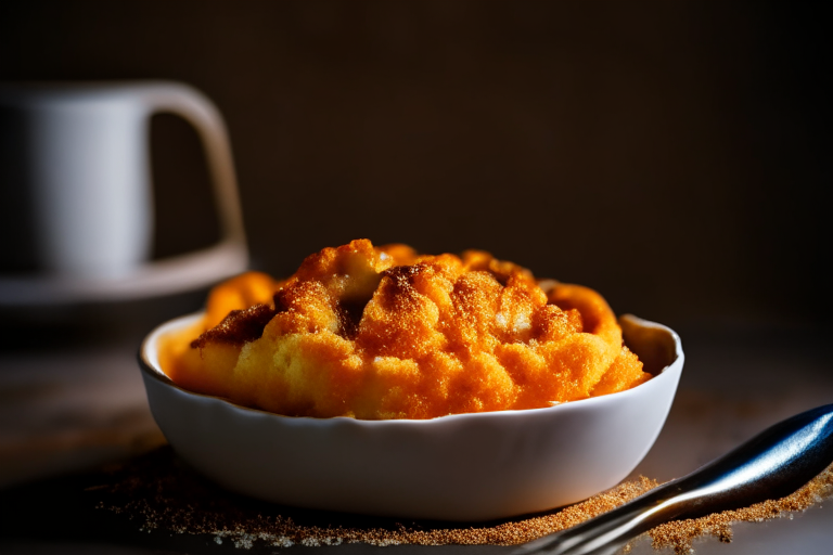 Air fryer and oven-baked peach cobbler filling most of the frame, lit by bright studio lighting from the left, focused manually for perfect sharpness from crumb to peach