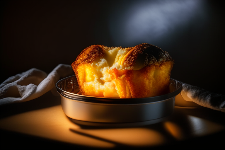 Air fryer and oven-baked peach cobbler zoomed in close to fill the frame, lit by softbox lights from the side, focused on the cobbler with a narrow aperture for razor-sharp clarity from edge to edge