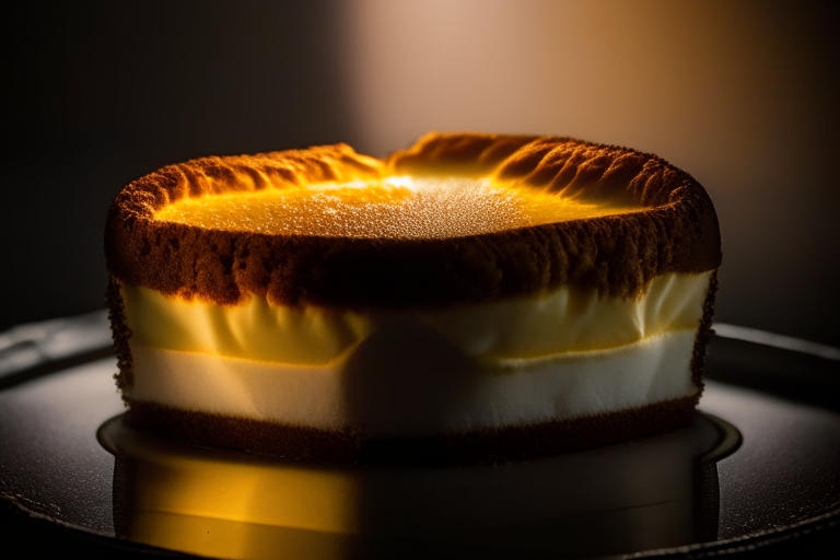 Air fryer and oven-baked cheesecake zoomed in close to fill the frame, lit by softbox lights from the side, focused on the cheesecake with a narrow aperture for razor-sharp clarity from edge to edge