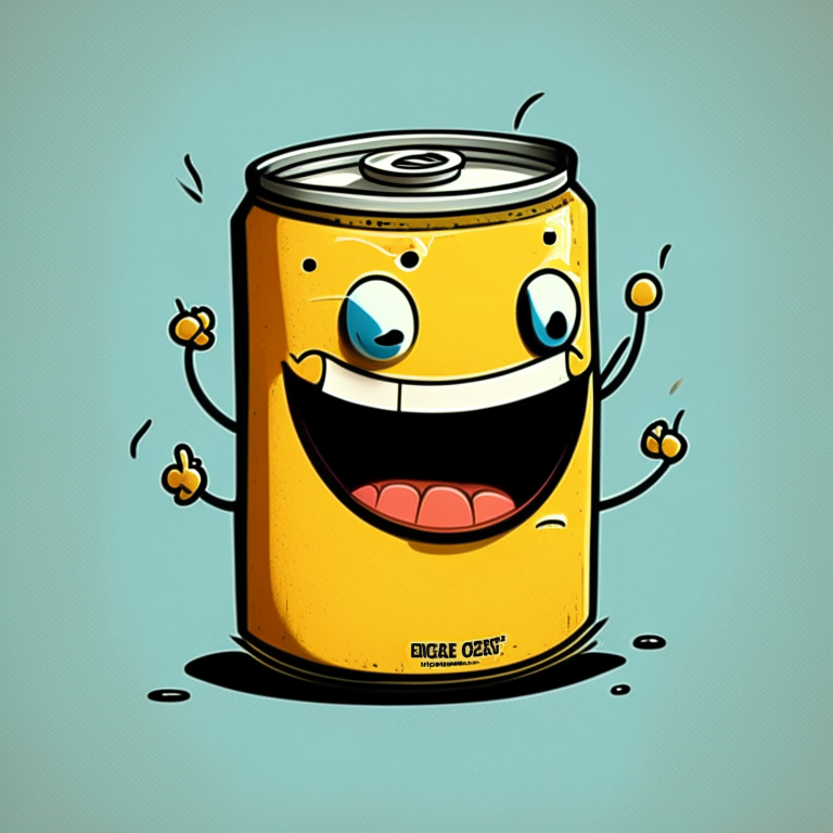 a happy beer can cartoon