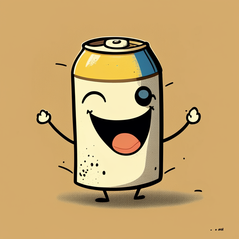 a happy beer can cartoon