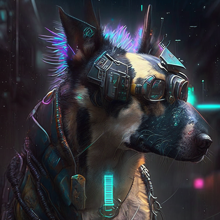 cyberpunk dog