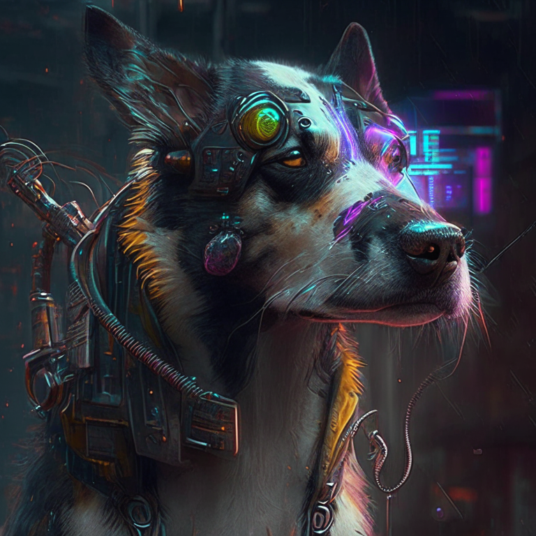 cyberpunk dog