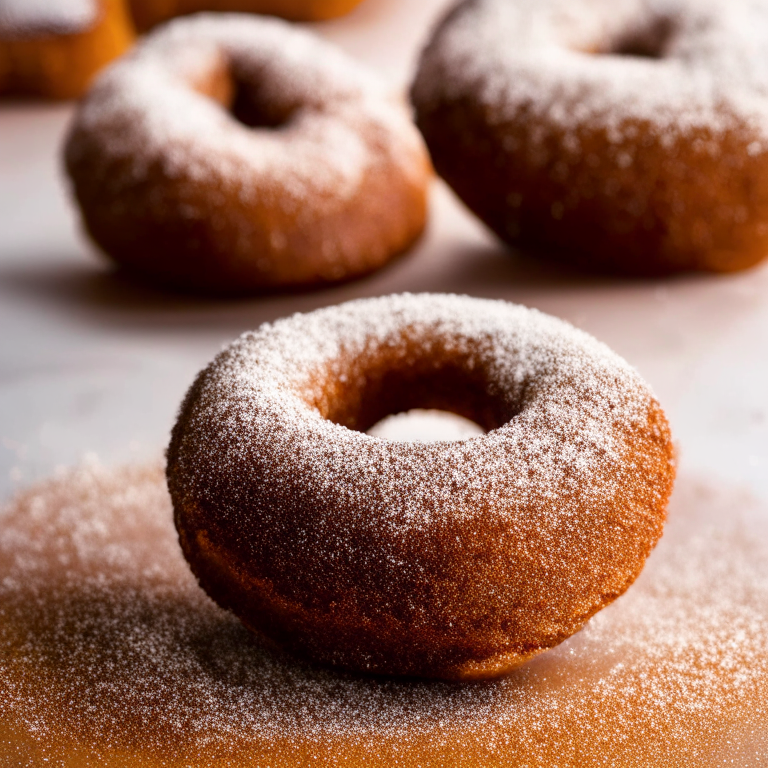 Air Fryer Cinnamon Sugar Donuts, razor-sharp focus, bright studio lighting, filling frame