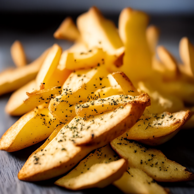 A plate of Oven-Baked Garlic Parmesan Potato Wedges, filling the frame, razor-sharp focus on every wedge, bright clear studio lighting, every part of the wedges in perfect focus