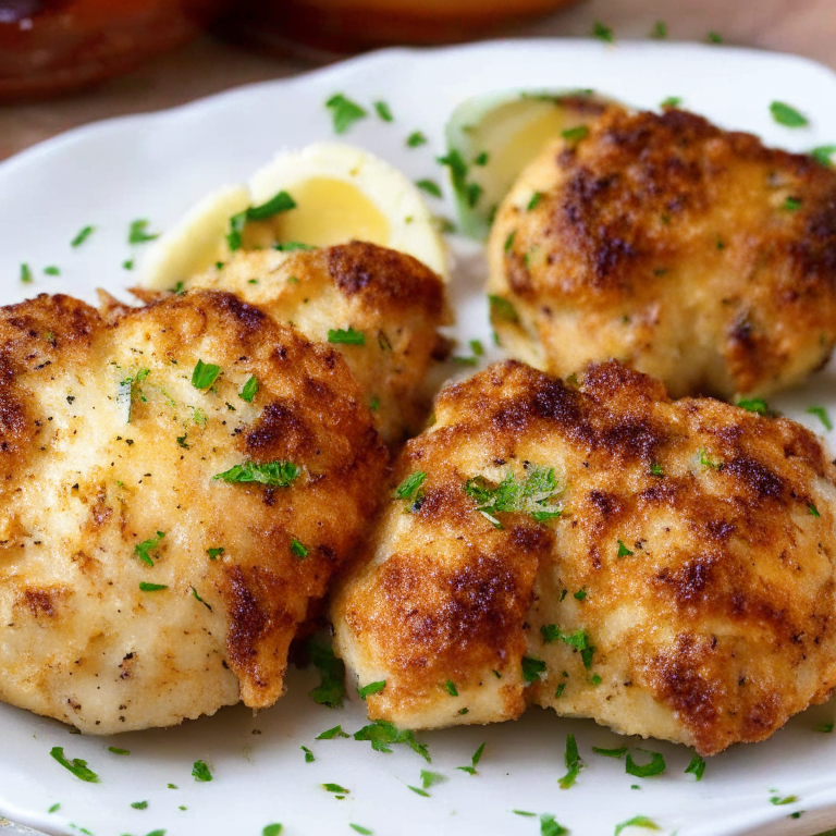 A plate of Baked Garlic Parmesan Chicken Thighs...