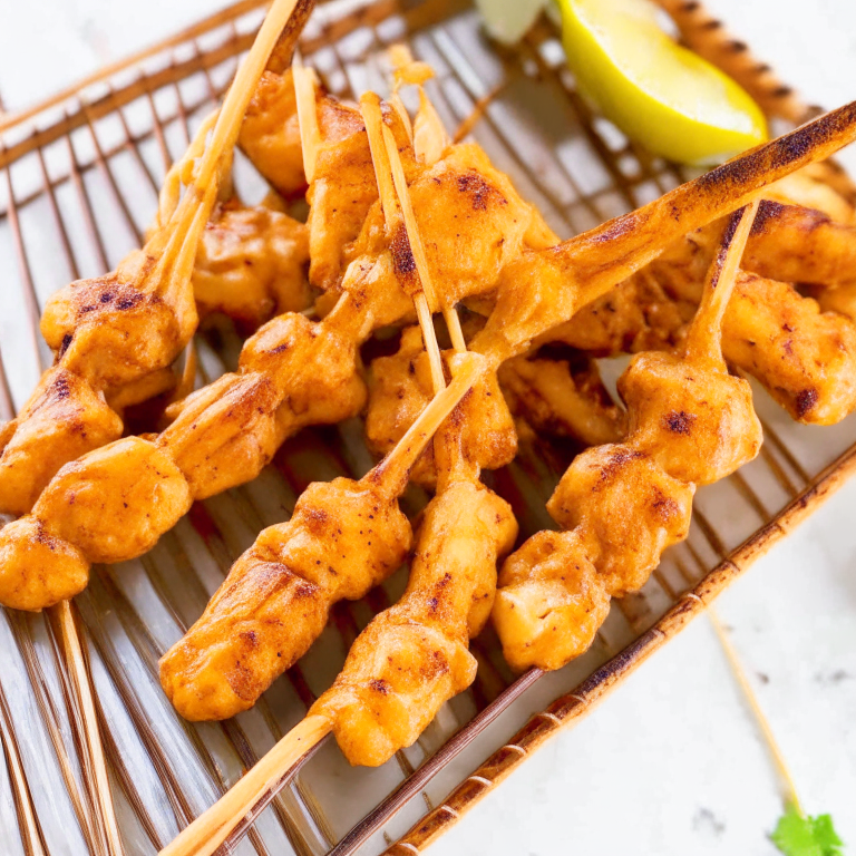 Air Fryer Chicken Satay Skewers...