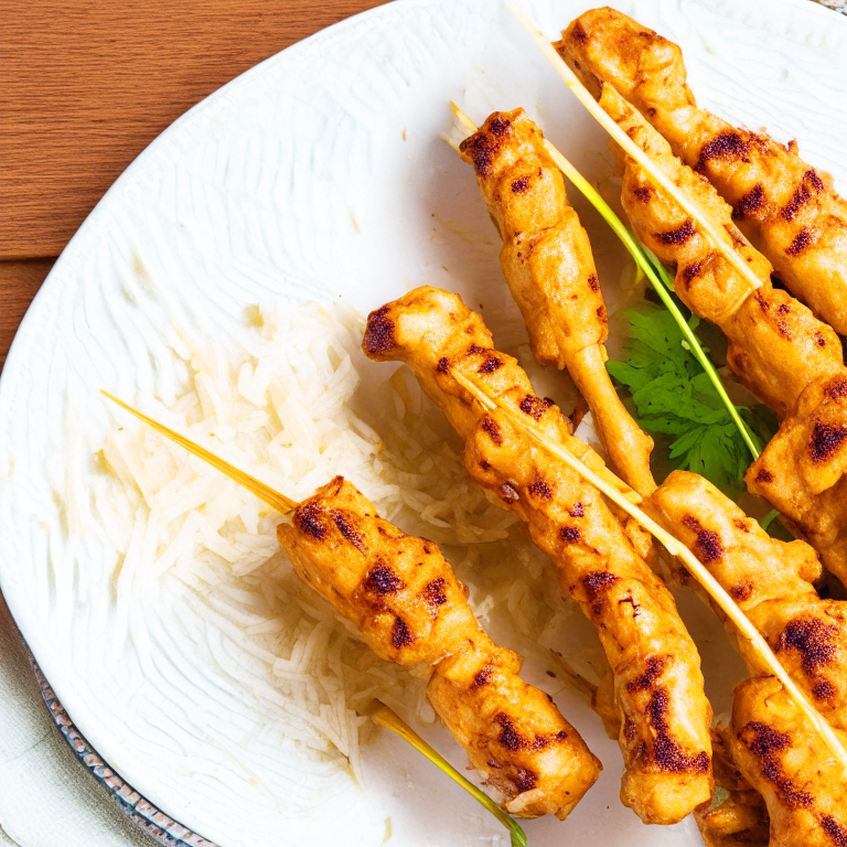 Air Fryer Chicken Satay Skewers...