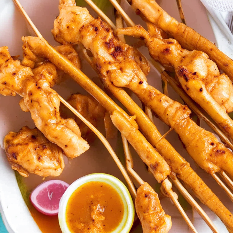 Air Fryer Chicken Satay Skewers...