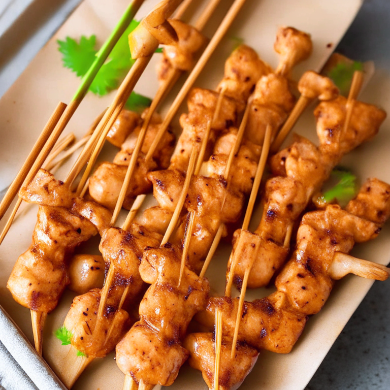 Air Fryer Chicken Satay Skewers...