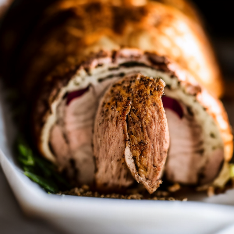 A close-up of air fryer turkey tenderloin and oven-baked stuffing filling the frame, razor-sharp focus on every detail, natural light from an open window at right angles to the food