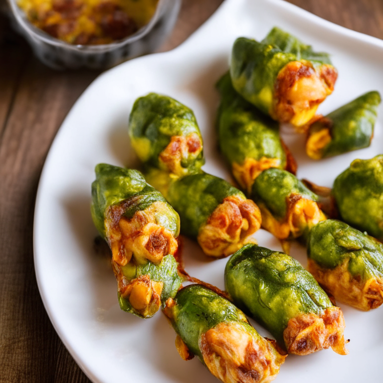 A plate of six air fryer bacon-wrapped jalapeno poppers filling the frame, razor-sharp focus on every detail, natural light from an open window