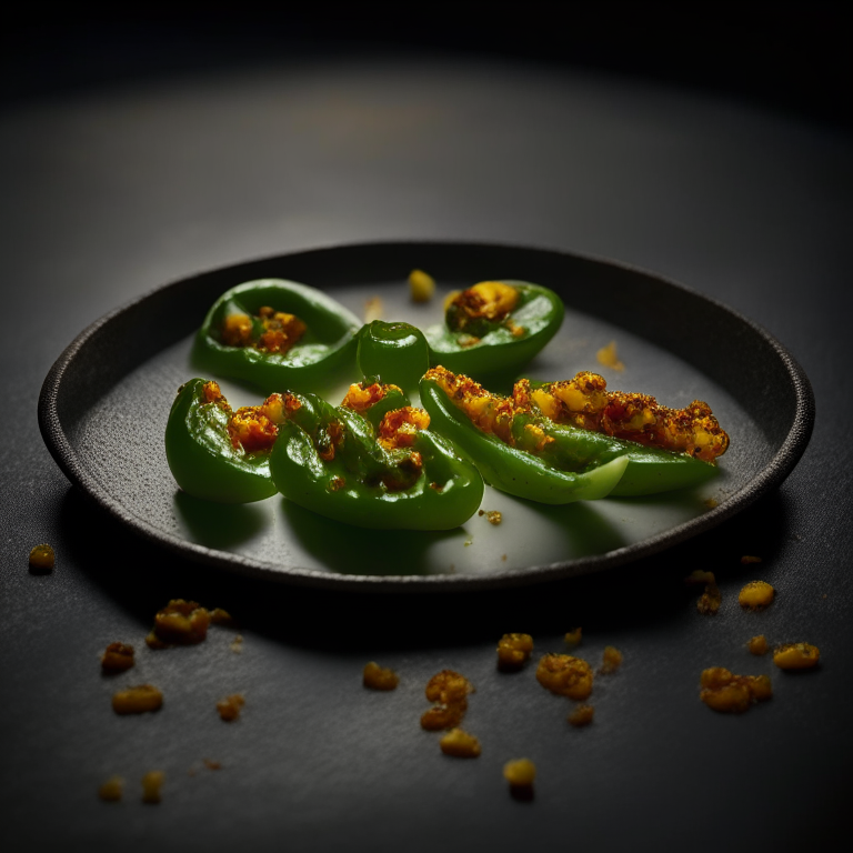 A plate of jalapeno poppers filling the frame, razor-sharp focus on every minuscule detail,  bright, clear studio lighting from the left