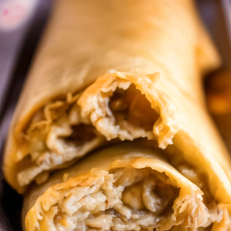 Air Fryer Pork Egg Rolls filling most of the frame, razor-sharp focus on every crease and fold, natural light from an open window