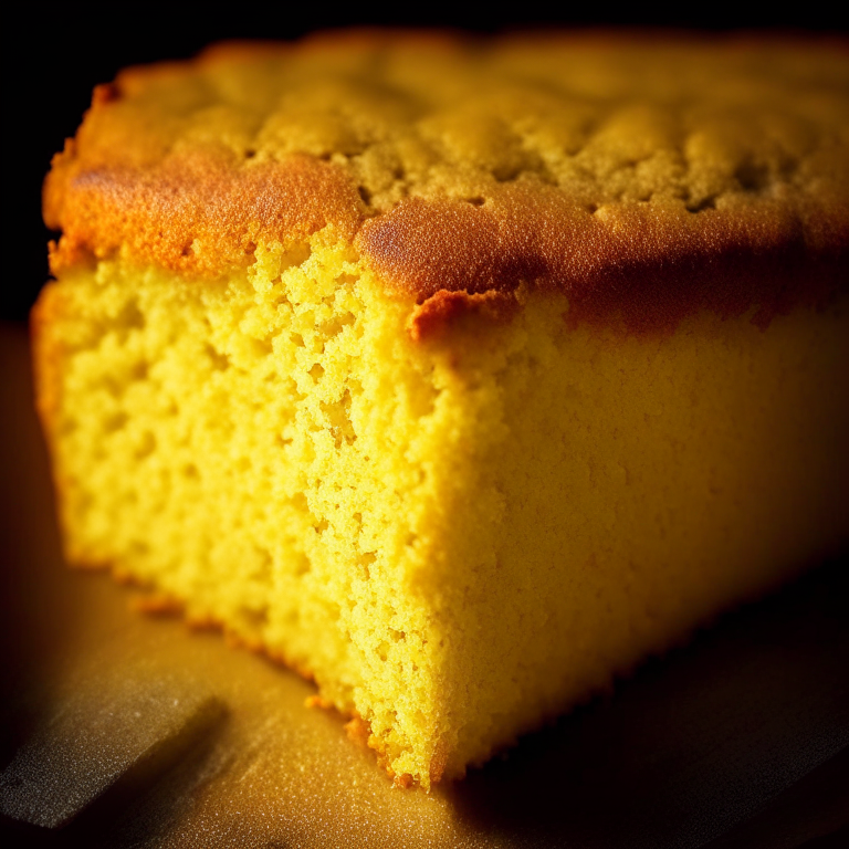 Oven-baked cornbread filling most of the frame, razor-sharp focus on every crack and crevice, softbox lighting from the left side at a low angle