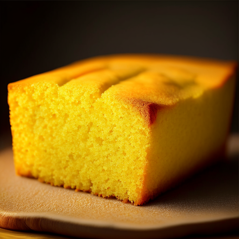 Oven-baked cornbread filling most of the frame, razor-sharp focus on every part including the top, sides and bottom,  bright, clear studio lighting from the left