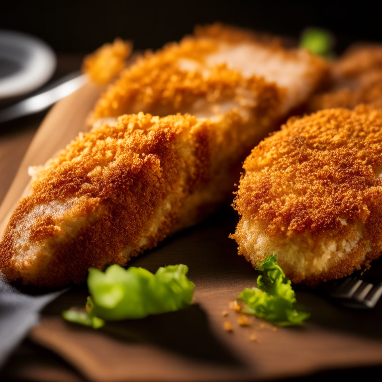 Air Fryer Breaded Pork Cutlets filling most of the frame, razor-sharp focus on every edge and nook, softbox lighting from the left side at a low angle