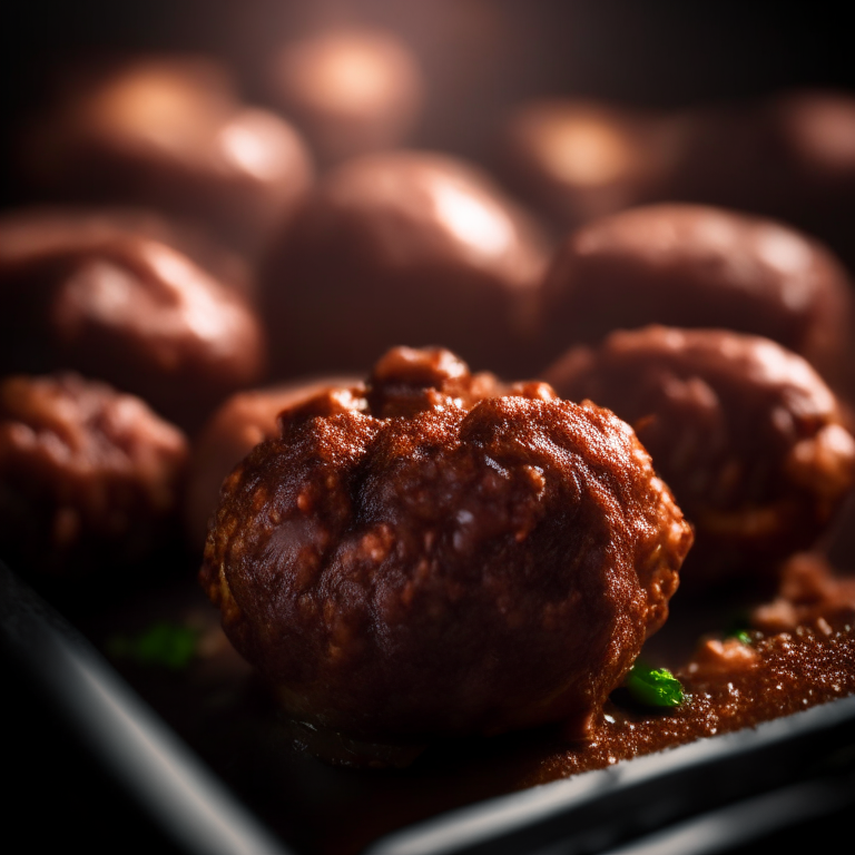 Oven-Baked Beef Meatballs filling most of the frame, razor-sharp focus on every ridge and bump, softbox lighting from the left side at a low angle