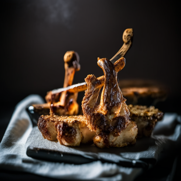 Crispy Air Fryer Lamb Chops, bright, clear studio lighting, razor-sharp focus, filling the frame, every part of the lamb chop is in perfect focus