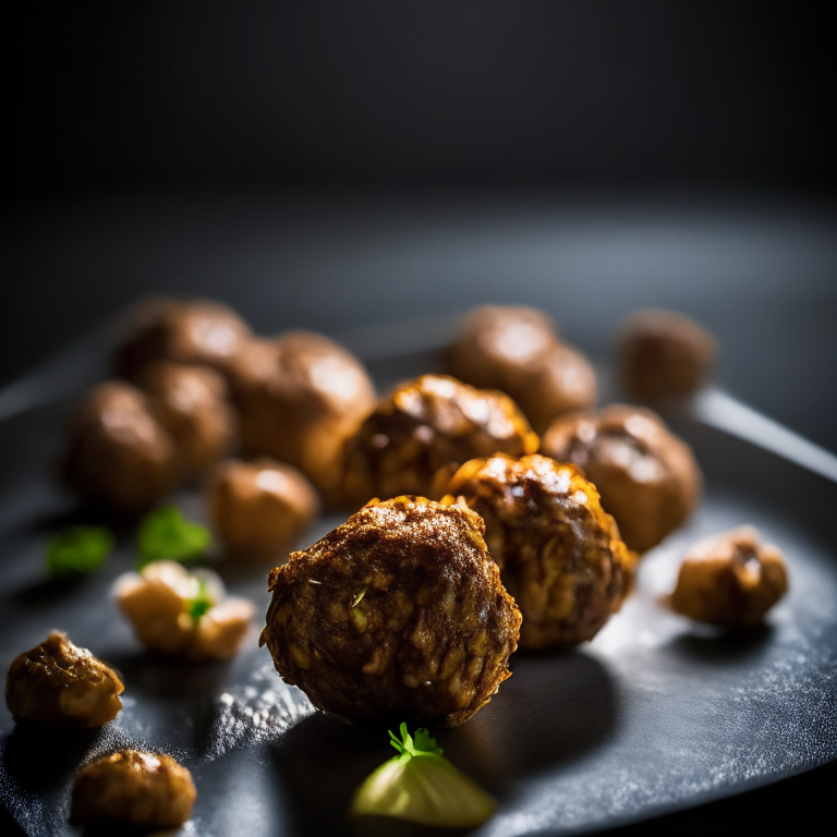 Air Fryer Lamb Meatballs, bright, clear studio lighting, razor-sharp focus, filling the frame