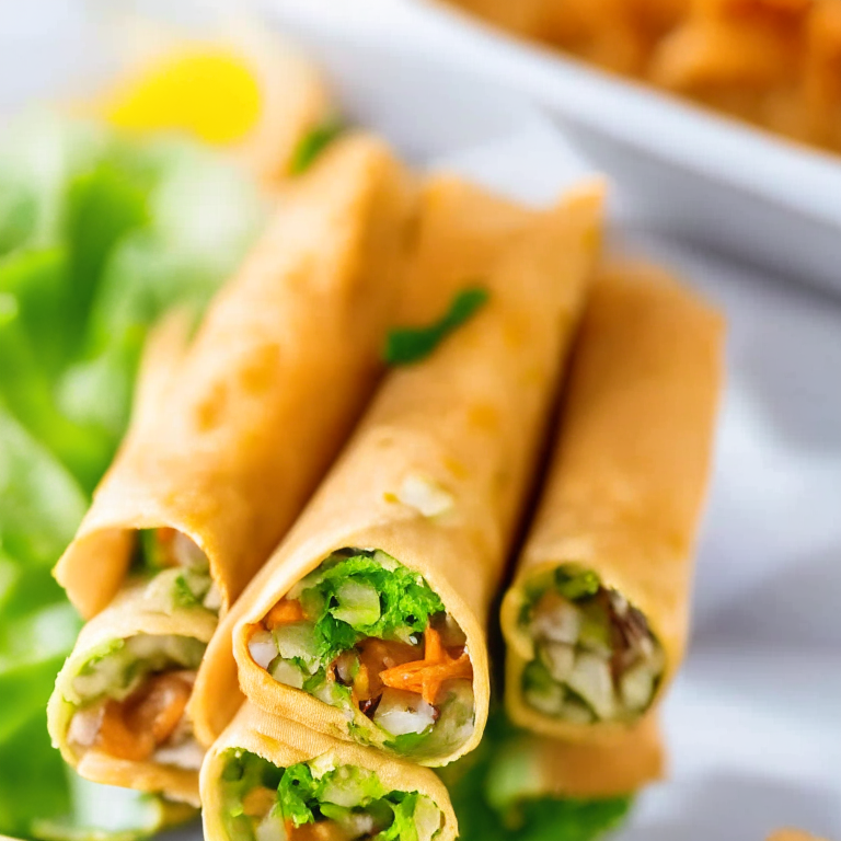 Crispy Air Fryer Veggie Spring Rolls, zoomed in to minimize the plate and background, natural light from a window, razor sharp focus on every part of the rolls