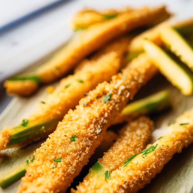 Air Fryer Zucchini Fries, zoomed in to minimize the plate and background, natural light from a window, razor sharp focus on every part of the zucchini fries