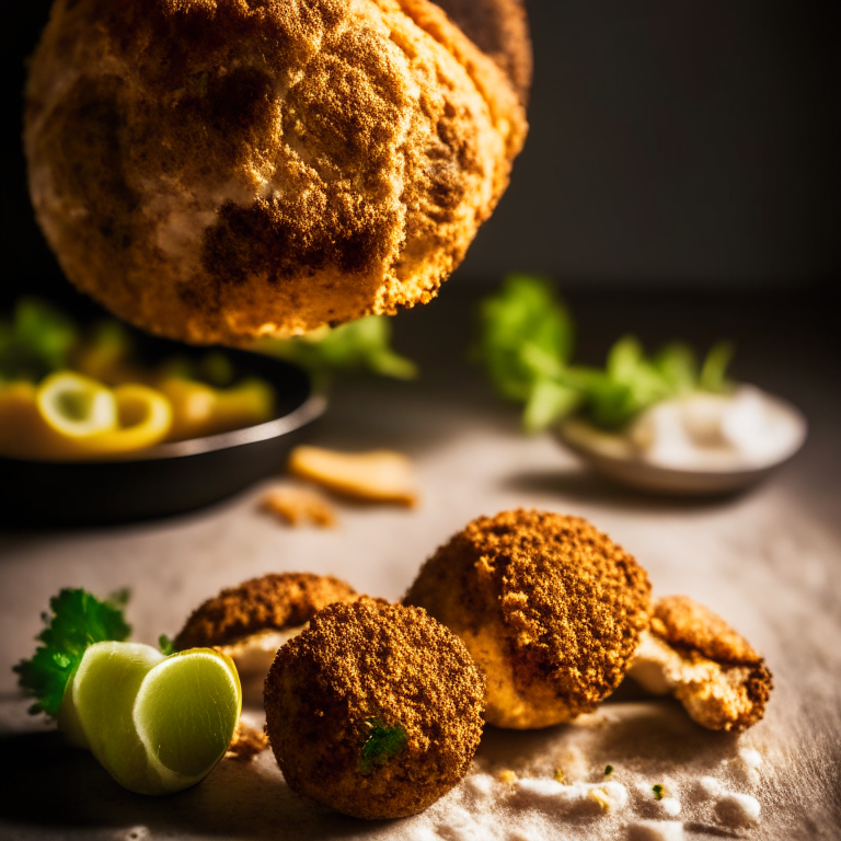 Air Fryer Falafel filling most of the frame,  bright, clear studio lighting, razor sharp focus so every part of the falafel and pita bread are in focus