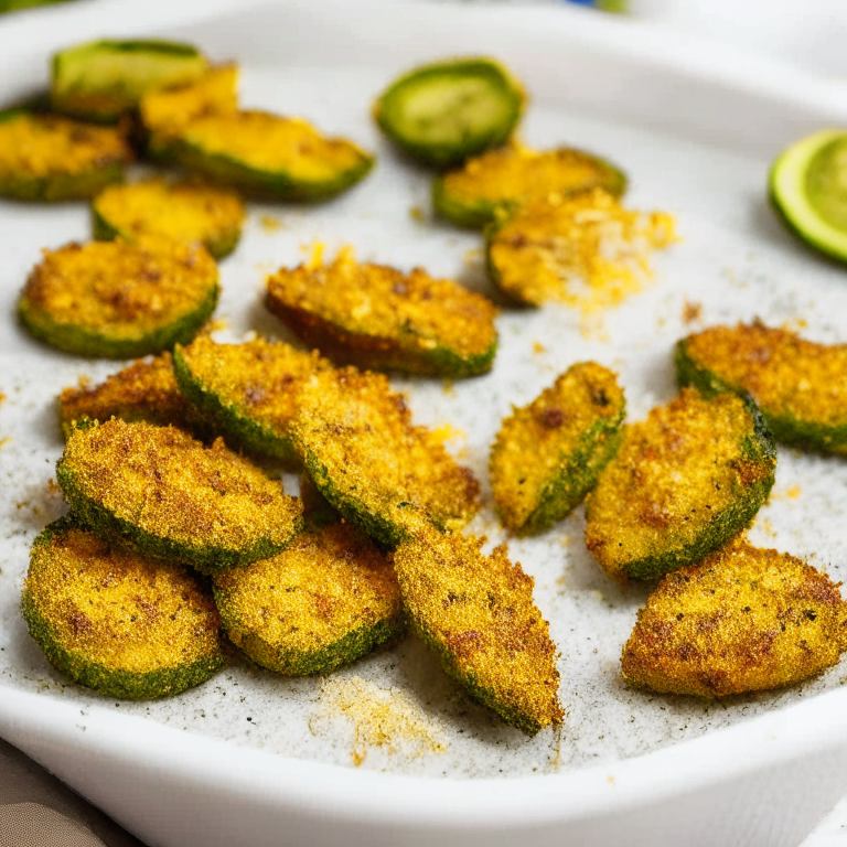 Air Fryer Veggie Nuggets with Oven-Baked Parmesan Zucchini Chips. The photo has bright, clear studio lighting and razor-sharp focus on every nugget and chip.